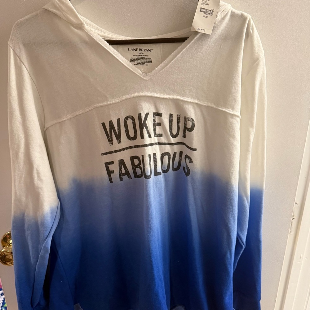 Lane Bryant White V-Neck Top